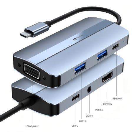 Leotec Docking Station 7 en 1 LEDS04 Azul Leotec Docking Station 7 en 1 LEDS04 Azul